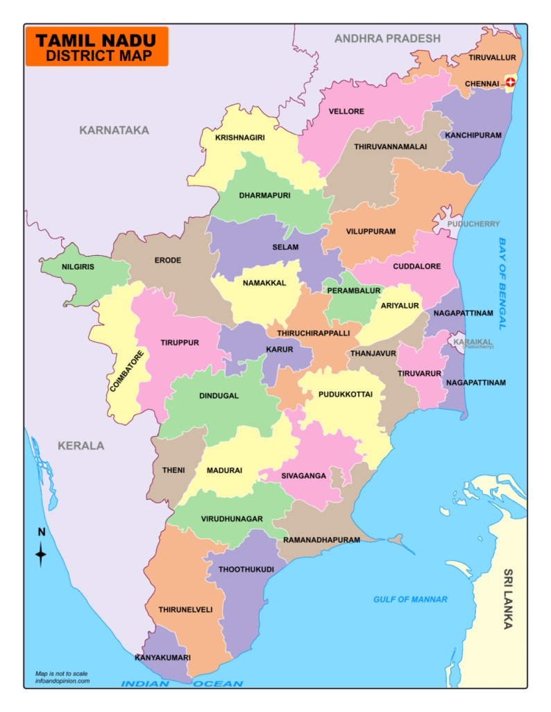 Tamil Nadu District Map Infoandopinion