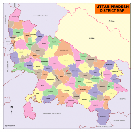 Uttar Pradesh District Map - Infoandopinion